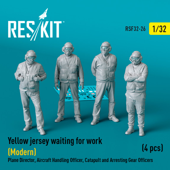 Shop Yellow jersey waiting for work (Modern) Plane Director, Aircraft Handling Officer, Catapult and Arresting Gear Officers (4 pcs) (3D Printed) (1/32) Scale Plastic Models Kits. Accessories and Resin Parts. Reskit online Store