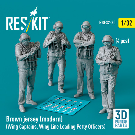Shop Brown jersey (modern) (Wing Captains, Wing Line Leading Petty Officers) (4 pcs) (3D Printed) (1/32) Scale Plastic Models Kits. Accessories and Resin Parts. Reskit online Store