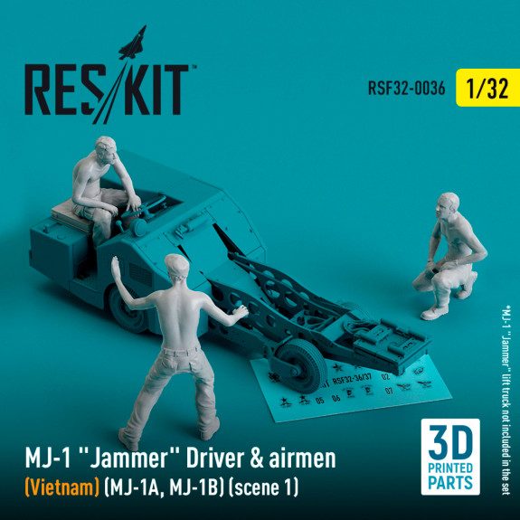 Shop MJ-1 "Jammer" Driver & airmens (Vietnam) (MJ-1A,MJ-1B) (scene 1) (3 pcs) (3D Printed) (1/32) Scale Plastic Models Kits. Accessories and Resin Parts. Reskit online Store