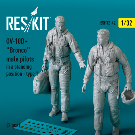 Shop OV-10D+ "Bronco" male pilots (in a standing position - type 1) (2 pcs) (3D Printed) (1/32) Scale Plastic Models Kits. Accessories and Resin Parts. Reskit online Store