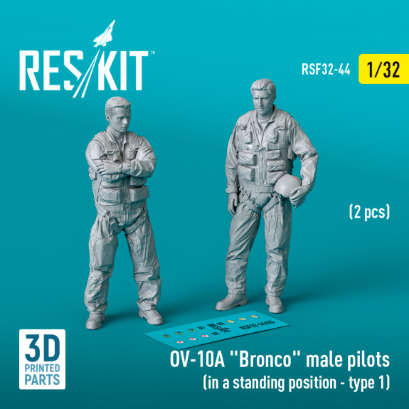 Shop OV-10A "Bronco" male pilots (in a standing position - type 1) (2 pcs) (3D Printed) (1/32) Scale Plastic Models Kits. Accessories and Resin Parts. Reskit online Store