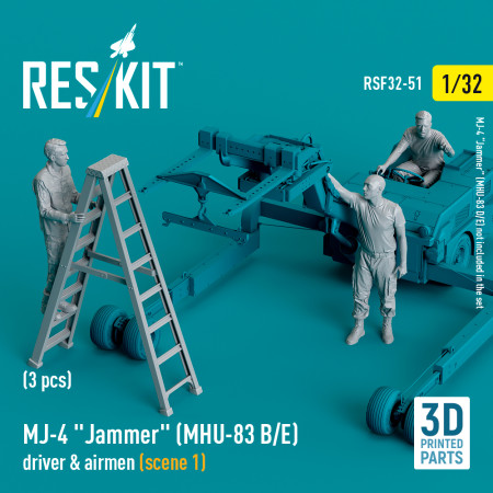 Shop MJ-4 "Jammer" (MHU-83 B/E) driver & airmen (scene 1) (3 pcs) (3D Printed) (1/32) Scale Plastic Models Kits. Accessories and Resin Parts. Reskit online Store