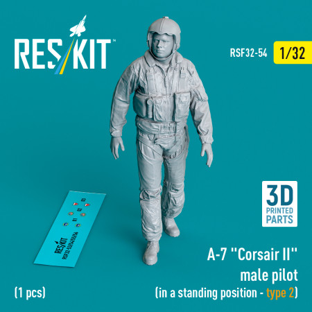 Shop A-7 "Corsair II" male pilot (in a standing position - type 2) (1 pcs) (3D Printed) (1/32) Scale Plastic Models Kits. Accessories and Resin Parts. Reskit online Store