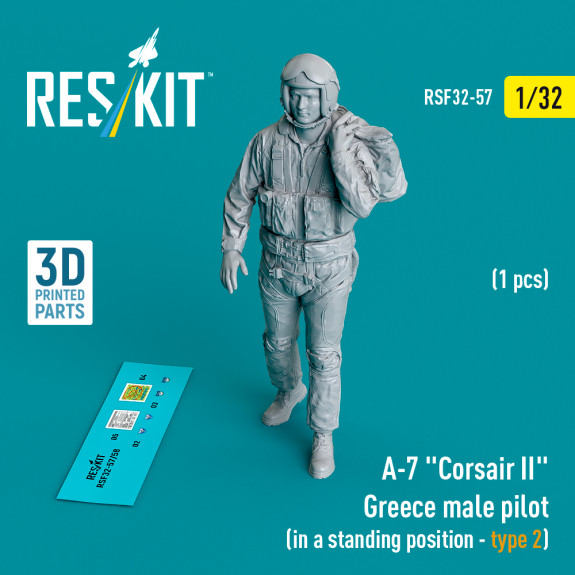 A-7 "Corsair II" Greece male pilot (in a standing position - type 2) (1 pcs) (3D Printed) (1/32) Shop A-7 "Corsair II" Greece male pilot (in a standing position - type 2) (1 pcs) (3D Printed) (1/32) Scale Plastic Models Kits. Accessories and Resin Parts. Reskit online Store