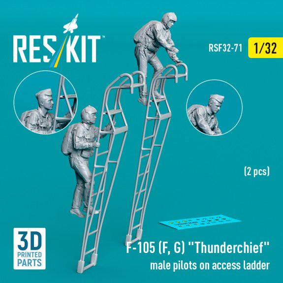 F-105 (F, G) "Thunderchief" male pilots on access ladder (2 pcs) (3D Printed) (1/32) Shop F-105 (F, G) "Thunderchief" male pilots on access ladder (2 pcs) (3D Printed) (1/32) Scale Plastic Models Kits. Accessories and Resin Parts. Reskit online Store