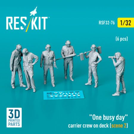 Shop "One busy day" carrier crew on deck (scene 2) (6 pcs) (3D Printed) (1/32) Scale Plastic Models Kits. Accessories and Resin Parts. Reskit online Store