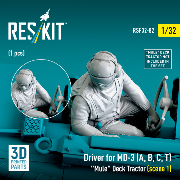 Shop Driver for MD-3 (A, B, C, T) "Mule" Deck Tractor (scene 1) (1 pcs) (3D Printed) (1/32) Scale Plastic Models Kits. Accessories and Resin Parts. Reskit online Store