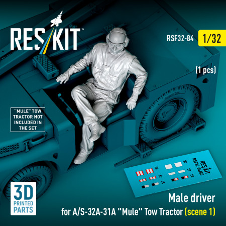 Shop Male driver for A/S-32A-31A "Mule" Tow Tractor (scene 1) (1 pcs) (3D Printed) (1/32) Scale Plastic Models Kits. Accessories and Resin Parts. Reskit online Store