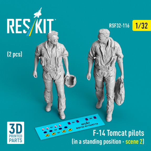 F-14 Tomcat pilots (in a standing position - scene 2) (2 pcs) (3D Printed) (1/32) Shop F-14 Tomcat pilots (in a standing position - scene 2) (2 pcs) (3D Printed) (1/32) Scale Plastic Models Kits. Accessories and Resin Parts. Reskit online Store