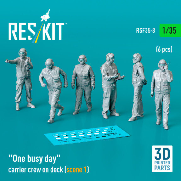 Shop "One busy day" carrier crew on deck (scene 1) (6 pcs) (3D Printed) (1/35) Scale Plastic Models Kits. Accessories and Resin Parts. Reskit online Store