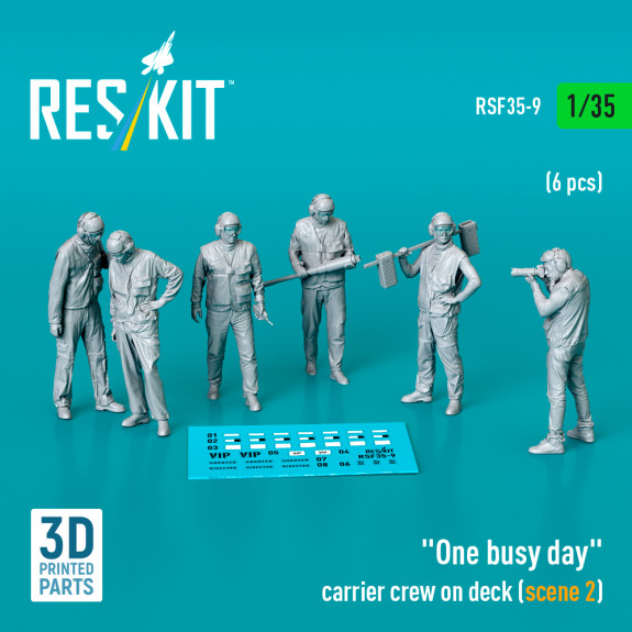 Shop "One busy day" carrier crew on deck (scene 2) (6 pcs) (3D Printed) (1/35) Scale Plastic Models Kits. Accessories and Resin Parts. Reskit online Store