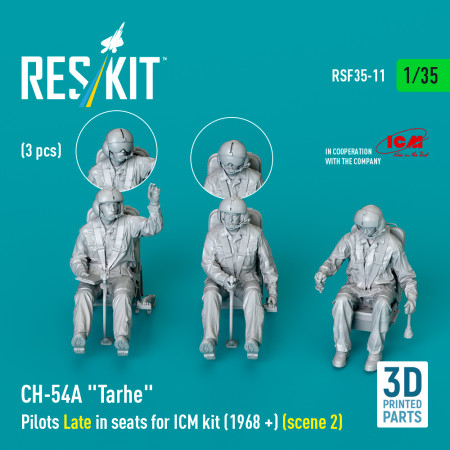 Shop CH-54A "Tarhe" Pilots Late in seats for ICM kit (1968 +) (scene 2) (3 pcs) (3D Printed) (1/35) Scale Plastic Models Kits. Accessories and Resin Parts. Reskit online Store