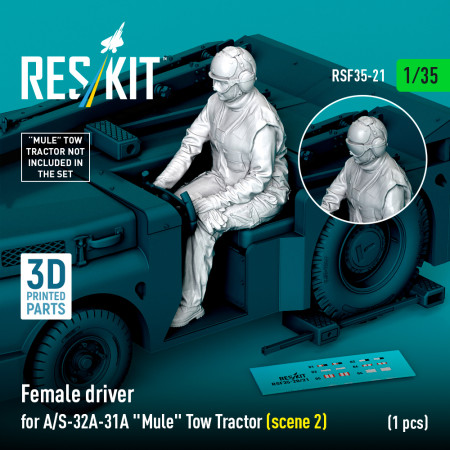 Shop Female driver for A/S-32A-31A "Mule" Tow Tractor (scene 2) (1 pcs) (3D Printed) (1/35) Scale Plastic Models Kits. Accessories and Resin Parts. Reskit online Store