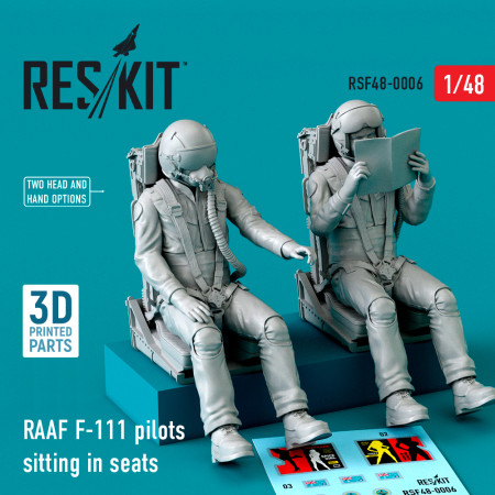 Shop RAAF F-111 pilots sitting in seats (2 pcs) (3D Printed) (1/48) Scale Plastic Models Kits. Accessories and Resin Parts. Reskit online Store