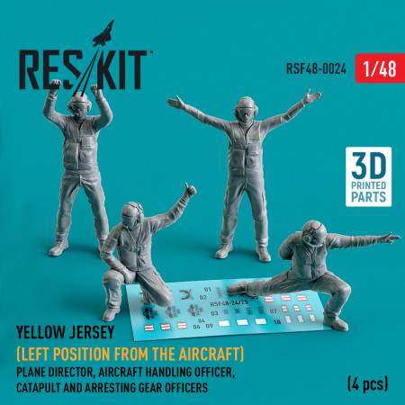 Shop Yellow jersey (Modern) (Left position from the aircraft) Plane Director, Aircraft Handling Officer, Catapult and Arresting Gear Officers (4 pcs) (3D Printed) (1/48) Scale Plastic Models Kits. Accessories and Resin Parts. Reskit online Store