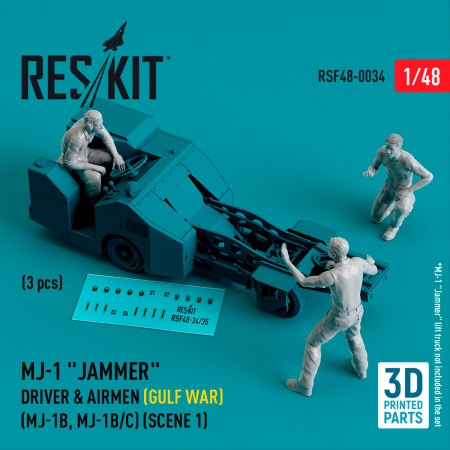Shop MJ-1 "Jammer" Driver & airmens (Gulf War) (MJ-1B, MJ-1B/C) (scene 1) (3 pcs) (3D Printed) (1/48) Scale Plastic Models Kits. Accessories and Resin Parts. Reskit online Store