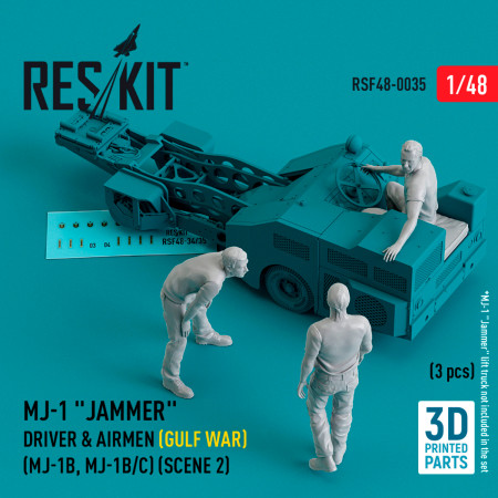 Shop MJ-1 "Jammer" Driver & airmens (Gulf War) (MJ-1B, MJ-1B/C) (scene 2) (3 pcs) (3D Printed) (1/48) Scale Plastic Models Kits. Accessories and Resin Parts. Reskit online Store