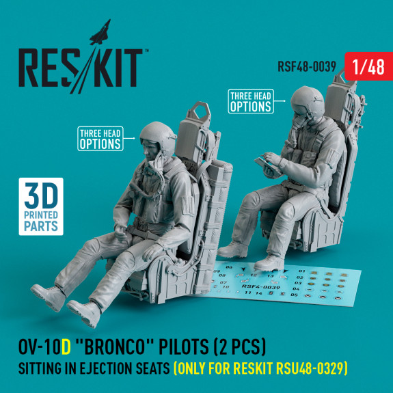 OV-10D "Bronco" pilots sitting in ejection seats (only for RESKIT RSU48-0329) (2 pcs) (3D Printed) (1/48) Shop OV-10D "Bronco" pilots sitting in ejection seats (only for RESKIT RSU48-0329) (2 pcs) (3D Printed) (1/48) Scale Plastic Models Kits. Accessories and Resin Parts. Reskit online Store