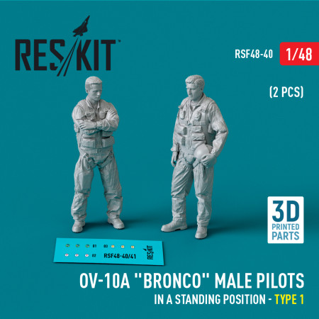Shop OV-10A "Bronco" male pilots (in a standing position - type 1) (2 pcs) (3D Printed) (1/48) Scale Plastic Models Kits. Accessories and Resin Parts. Reskit online Store