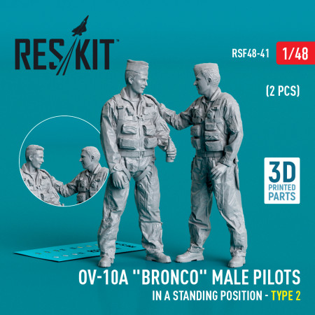 Shop OV-10A "Bronco" male pilots (in a standing position - type 2) (2 pcs) (3D Printed) (1/48) Scale Plastic Models Kits. Accessories and Resin Parts. Reskit online Store