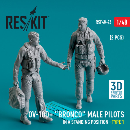 Shop OV-10D+ "Bronco" male pilots (in a standing position - type 1) (2 pcs) (3D Printed) (1/48) Scale Plastic Models Kits. Accessories and Resin Parts. Reskit online Store