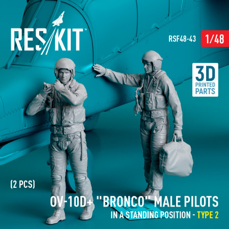 Shop OV-10D+ "Bronco" male pilots (in a standing position - type 2) (2 pcs) (3D Printed) (1/48) Scale Plastic Models Kits. Accessories and Resin Parts. Reskit online Store