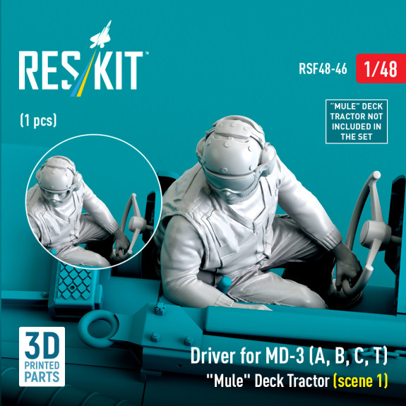 Shop Driver for MD-3 (A, B, C, T) "Mule" Deck Tractor (scene 1) (1 pcs) (3D Printed) (1/48) Scale Plastic Models Kits. Accessories and Resin Parts. Reskit online Store