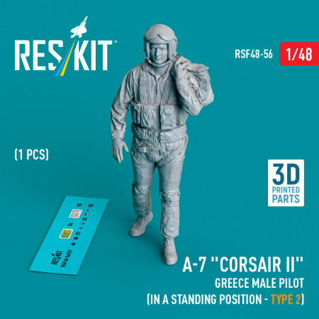 Shop A-7 "Corsair II" Greece male pilot (in a standing position - type 2) (1 pcs) (3D Printed) (1/48) Scale Plastic Models Kits. Accessories and Resin Parts. Reskit online Store