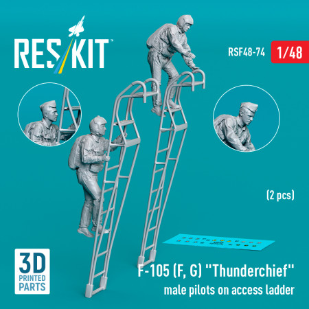 Shop F-105 (F, G) "Thunderchief" male pilots on access ladder (2 pcs) (3D Printed) (1/48) Scale Plastic Models Kits. Accessories and Resin Parts. Reskit online Store