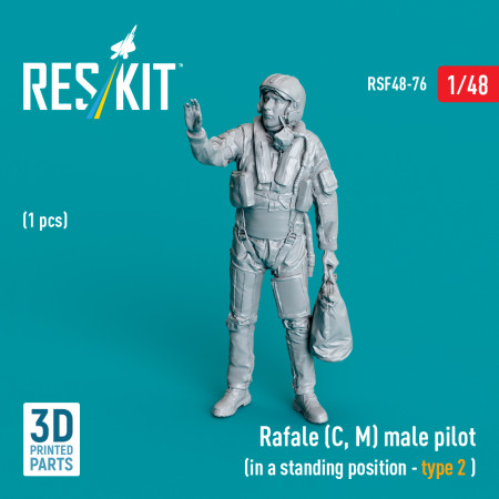 Shop Rafale (C, M) male pilot (in a standing position - type 2) (1 pcs) (3D Printed) (1/48) Scale Plastic Models Kits. Accessories and Resin Parts. Reskit online Store