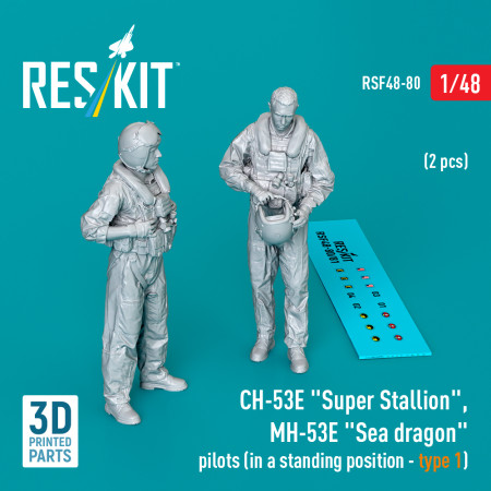 Shop CH-53E "Super Stallion", MH-53E "Sea dragon" pilots (in a standing position - type 1) (2 pcs) (3D Printed) (1/48) Scale Plastic Models Kits. Accessories and Resin Parts. Reskit online Store