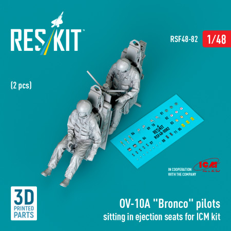 Shop OV-10A "Bronco" pilots sitting in ejection seats for ICM kit (2 pcs) (3D Printed) (1/48) Scale Plastic Models Kits. Accessories and Resin Parts. Reskit online Store