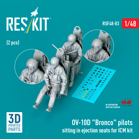 Shop OV-10D "Bronco" pilots sitting in ejection seats for ICM kit (2 pcs) (3D Printed) (1/48) Scale Plastic Models Kits. Accessories and Resin Parts. Reskit online Store