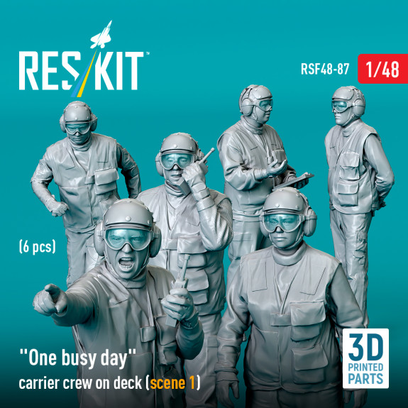 Shop "One busy day" carrier crew on deck (scene 1) (6 pcs) (3D Printed) (1/48) Scale Plastic Models Kits. Accessories and Resin Parts. Reskit online Store