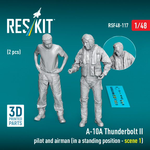 A-10А Thunderbolt II pilot and airman (in a standing position - scene 1) (2 pcs) (3D Printed) (1/48) Shop A-10А Thunderbolt II pilot and airman (in a standing position - scene 1) (2 pcs) (3D Printed) (1/48) Scale Plastic Models Kits. Accessories and Resin Parts. Reskit online Store
