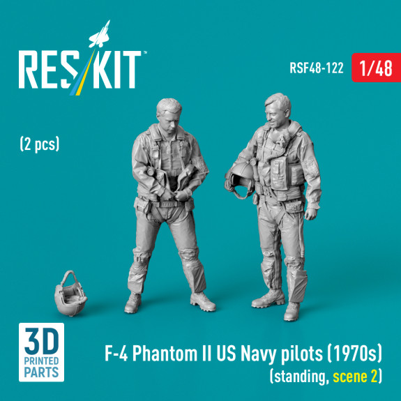 Shop F-4 Phantom II US Navy pilots (1970s) (standing, scene 2) (2 pcs) (3D Printed) (1/48) Scale Plastic Models Kits. Accessories and Resin Parts. Reskit online Store
