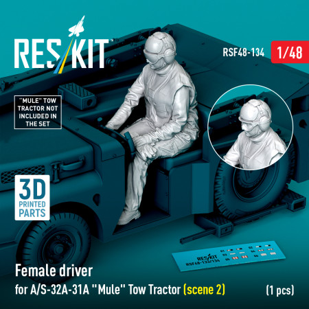 Shop Female driver for A/S-32A-31A "Mule" Tow Tractor (scene 2) (1 pcs) (3D Printed) (1/48) Scale Plastic Models Kits. Accessories and Resin Parts. Reskit online Store