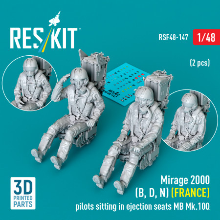 Shop Mirage 2000 (B, D, N) (FRANCE) pilots sitting in ejection seats MB Mk.10Q (2 pcs) (3D Printed) (1/48) Scale Plastic Models Kits. Accessories and Resin Parts. Reskit online Store
