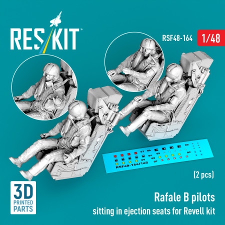 Shop Rafale B pilots sitting in ejection seats for Revell kit (2 pcs) (3D Printed) (1/48) Scale Plastic Models Kits. Accessories and Resin Parts. Reskit online Store