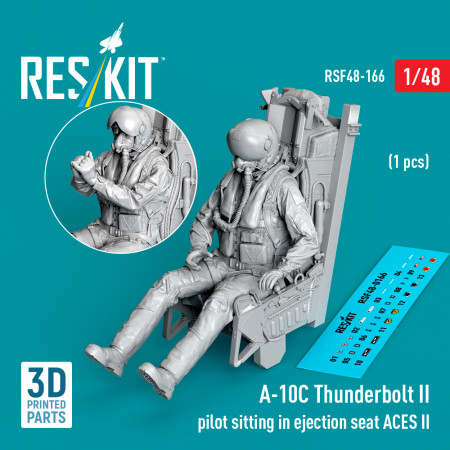 Shop A-10C Thunderbolt II pilot sitting in ejection seat ACES II (1 pcs) (3D Printed) (1/48) Scale Plastic Models Kits. Accessories and Resin Parts. Reskit online Store