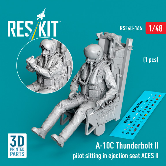 Shop A-10C Thunderbolt II pilot sitting in ejection seat ACES II (1 pcs) (3D Printed) (1/48) Scale Plastic Models Kits. Accessories and Resin Parts. Reskit online Store