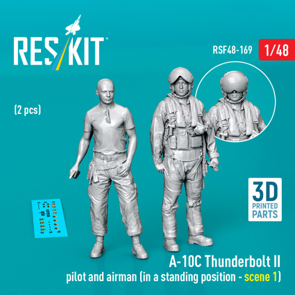 A-10C Thunderbolt II pilot and airman (in a standing position - scene 1) (2 pcs) (3D Printed) (1/48) Shop A-10C Thunderbolt II pilot and airman (in a standing position - scene 1) (2 pcs) (3D Printed) (1/48) Scale Plastic Models Kits. Accessories and Resin Parts. Reskit online Store