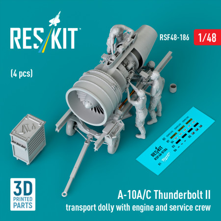 Купити A-10 (A/C) Thunderbolt II траспортний візок з двигуном та обслуговуючим персоналом (4 шт.) (3Д-друк) (1/48) Збірні пластикові моделі. Аксесуари та смоляні запчастини деталі. Інтернет магазин Reskit