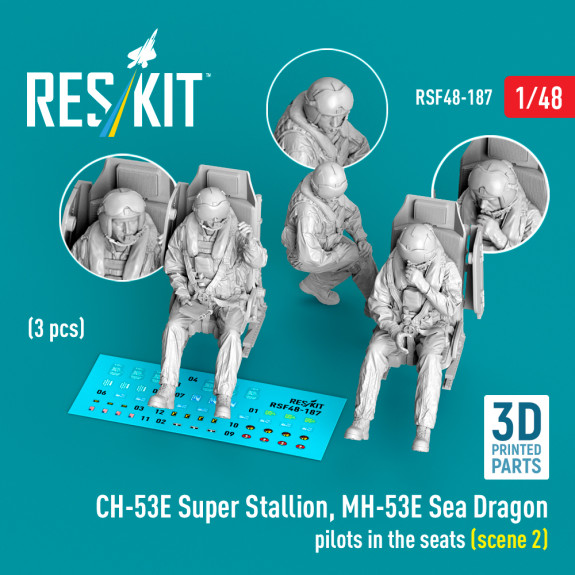 CH-53E Super Stallion, MH-53E Sea Dragon pilots in the seats (3 pcs) (scene 2) (3D Printed) (1/48) Shop CH-53E Super Stallion, MH-53E Sea Dragon pilots in the seats (3 pcs) (scene 2) (3D Printed) (1/48) Scale Plastic Models Kits. Accessories and Resin Parts. Reskit online Store
