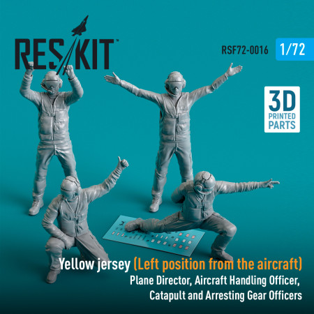Shop Yellow jersey (Modern) (Left position from the aircraft) Plane Director, Aircraft Handling Officer, Catapult and Arresting Gear Officers (4 pcs) (3D Printed) (1/72) Scale Plastic Models Kits. Accessories and Resin Parts. Reskit online Store