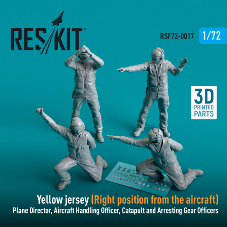 Shop Yellow jersey (Modern) (Right position from the aircraft) Plane Director, Aircraft Handling Officer, Catapult and Arresting Gear Officers (4 pcs) (3D Printed) (1/72) Scale Plastic Models Kits. Accessories and Resin Parts. Reskit online Store