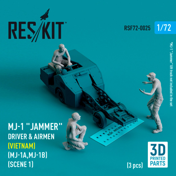 Shop MJ-1 "Jammer" Driver & airmens (Vietnam) (MJ-1A,MJ-1B) (scene 1) (3 pcs) (3D Printed) (1/72) Scale Plastic Models Kits. Accessories and Resin Parts. Reskit online Store