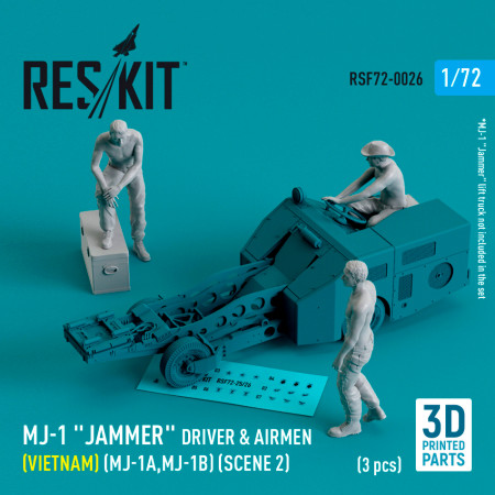 Shop MJ-1 "Jammer" Driver & airmens (Vietnam) (MJ-1A,MJ-1B) (scene 2) (3 pcs) (3D Printed) (1/72) Scale Plastic Models Kits. Accessories and Resin Parts. Reskit online Store