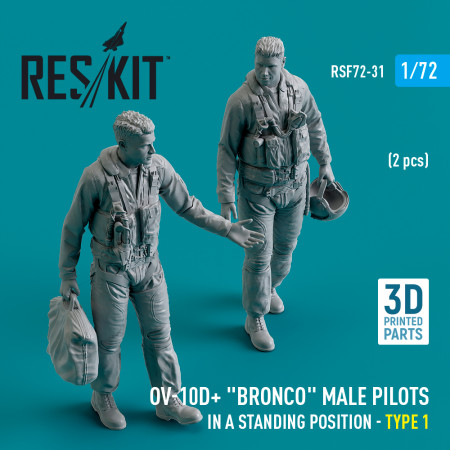 Shop OV-10D+ "Bronco" male pilots (in a standing position - type 1) (2 pcs) (3D Printed) (1/72) Scale Plastic Models Kits. Accessories and Resin Parts. Reskit online Store