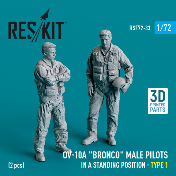 Shop OV-10A "Bronco" male pilots (in a standing position - type 1) (2 pcs) (3D Printed) (1/72) Scale Plastic Models Kits. Accessories and Resin Parts. Reskit online Store